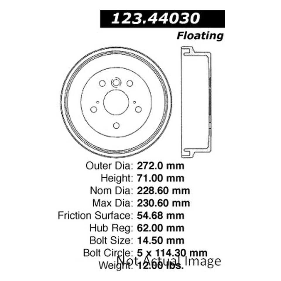 For Toyota Camry 1992-2001 Centric C-Tek Standard Rear Brake Drum - Imagem 1 de 1