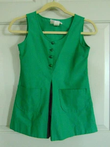 Vintage Girl Scouts of America Uniform Youth Size 7 Green - Picture 1 of 3