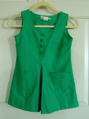 Vintage Girl Scouts of America Uniform Youth Size 7 Green - Image 1 of 3
