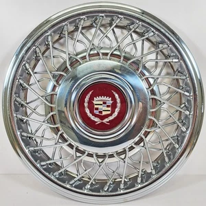 ONE 1989-1993 Cadillac # 2054 15" Wire Hubcap / Wheel Cover GM # 25558104 USED - Picture 1 of 6