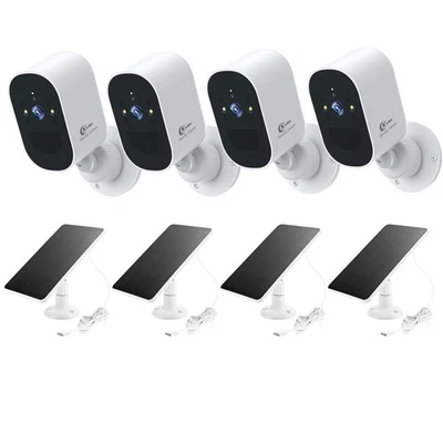 2/4PK 1080P Solar Camera Wireless WiFi Solar Power Battery Camera System Outdoor - Image 1 of 4