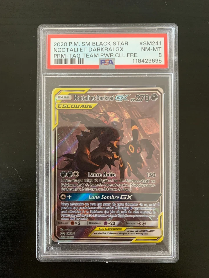 Carte Pokémon : Noctali et Darkrai GX SM241 PSA 8 Promo Soleil & Lune Française - Photo 1/1