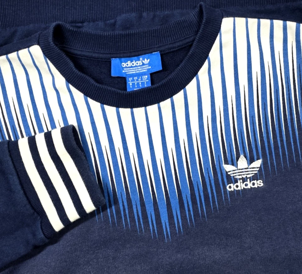 Adidas Originales Para Hombres S MEZCLA CREW Azul Gráfico Sudadera Superestrella Abstracto Foto 1 de 4