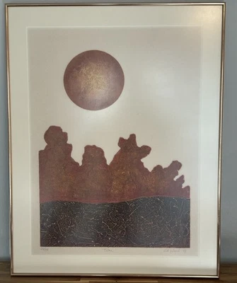 Litografia EDWARD WARD Original Vintage Assinada Ocularidade MCM Composição Moderna - Imagem 1 de 4