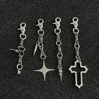 Para Hombres Cruz Serpiente Llavero Cinturón Cadena Billetera Cadena Jeans Pantalones Cadena Cartera Dije Foto 1 de 4