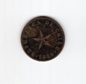 Chile 1 centavo estrella 1853 cobre - Imagen 1 de 2