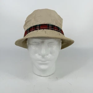 Cappello a secchiello LL BEAN vintage anni 60, accenti a quadri marrone chiaro, SCRIPT CORSIVO - Foto 1 di 9
