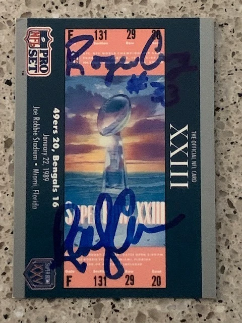 RANDY CROSS ROGER CRAIG SAN FRANCISCO 49ERS SIGNED 1990 PRO SET SUPER BOWL XXIII - Image 1 of 1