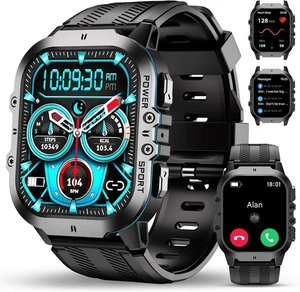 Smartwatch Herren Damen mit Telefonfunktion Armbanduhr für iPhone Samsung Huawei - Bild 1 von 8