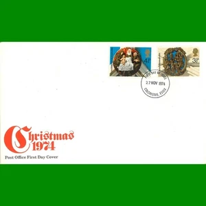 FDC Christmas 1974 Commemorative Post Office First Day Cover Stamps, 27.11.1974 - Picture 1 of 1