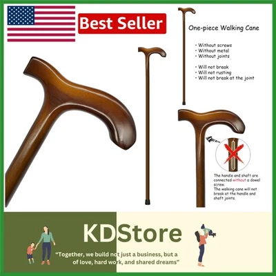 Elegant 36-Inch Wooden Walking Cane for Men and Women Foto 1 de 4