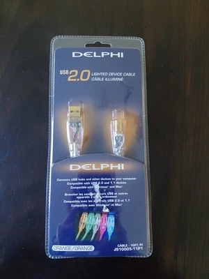 Delphi USB 2.0 Lighted Device Cable Orange 10 ft JS10005-11P1 Connect Device NEW - Image 1 of 4