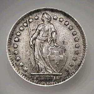 1945 Switzerland 1 Franc Old Silver World Coin KM 24 (stk152) - Picture 1 of 2