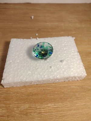 Perilla de cristal de Murano ecléctica verde arlequín Foto 1 de 3