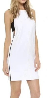 Vestido RAG & BONE Clementine Seda Negro Blanco Sexy Carrera Sin Mangas Bandeau Foto 1 de 4
