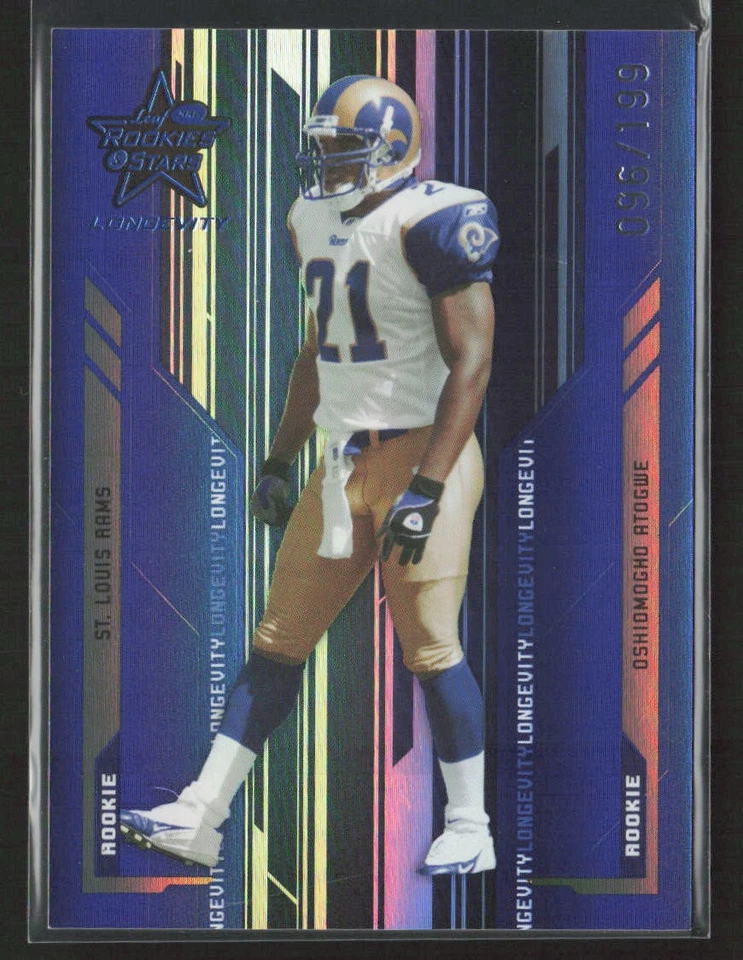 O.J. Atogwe 2005 Leaf Rookies & Stars Longevity #128 Sapphire /199 Rams - Image 1 of 2