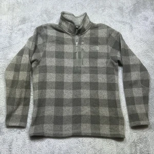 The North Face Pullover Herren M grau Gordon Lyons 1/4 Zip Fleece kariert kariert - Bild 1 von 11