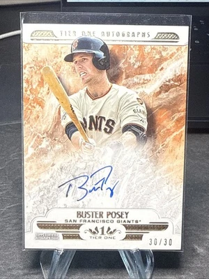 2016 Topps Tier One Autographs Buster Posey 30/30🔥🔥🔥 Ebay 1/1 (30/30) ON CARD - Image 1 of 4