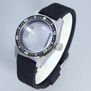 Pulseras de goma con caja de reloj Seiko de acero inoxidable 316L para Seiko NH36 NH35 62Mas - Imagen 1 de 35