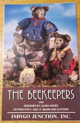 Indygo Junction The Beekeepers Sewing Pattern for 9" & 13" Bears & Clothing - Image 1 of 3