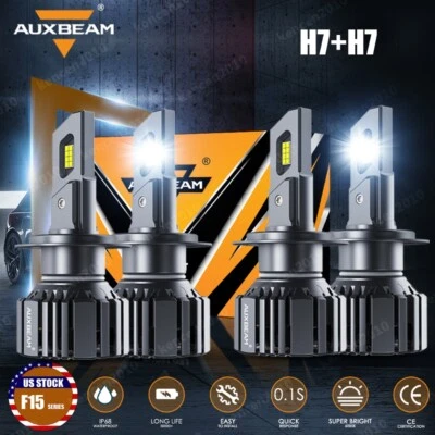 For Mercedes-Benz CLK350 2006-2009 AUXBEAM LED Headlight Hi Lo Beam 6000K Canbus - Image 1 of 4