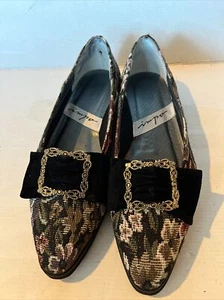 VINTAGE SELTENE Impo Gobelin spitz zulaufende Ballerinas Größe 9N - Bild 1 von 8