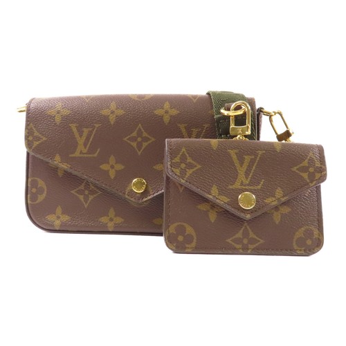 LOUIS VUITTON（LV） Borsa a tracolla Louis Vuitton LV GHW Felicie Strap & Go M80091 monogramma marrone verde