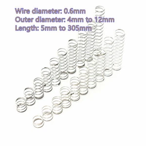 Alambre de resorte de compresión diámetro 0,6 mm A2 acero inoxidable resorte pequeño - Imagen 1 de 20