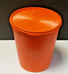 Vintage Tupperware großer orange Servier Kanister mit Deckel #1339-4 ~ 6qt 9,5" hoch - Bild 1 von 6