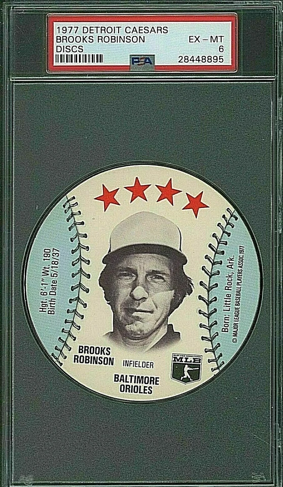1977 Detroit Ceasars Discs BROOKS ROBINSON Baltimore Orioles HOF PSA 6 EM-MT - Image 1 of 1