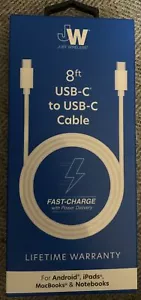Just Wireless 8 Ft USB-C to USB-C PVC Cable - White - Picture 1 of 1