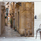 Travel Shower Curtain Old Narrow Street Town