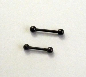 Piercing BARRETTA Black Acciaio Nero chirurgico 316L Trago Orecchino lobo Lingua - Imagen 1 de 5