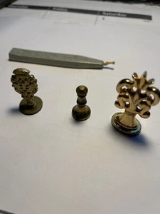 Vintage Wax Stamp Seals Letter D, Fish, Girl - Picture 1 of 6