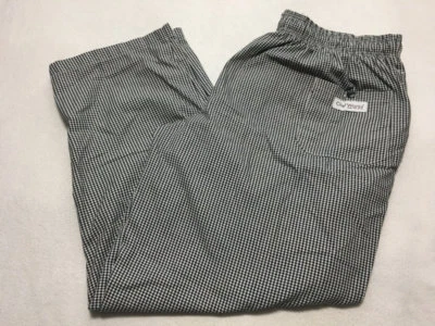 Chef Works 4XL Black White Tiny Plaid Checker Pants Cook Uniform Plus Size - Image 1 of 4