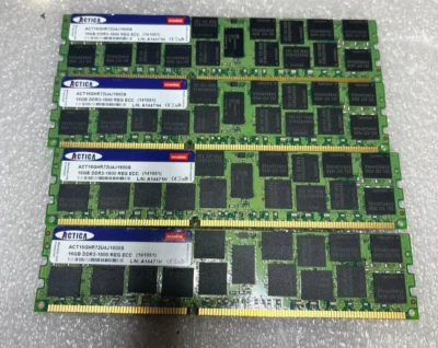 64GB (4x16GB) ACTICA ACT16GHR72U4J1600S DDR3 1600 REG Server Memory  FREE SHIP - Image 1 of 4