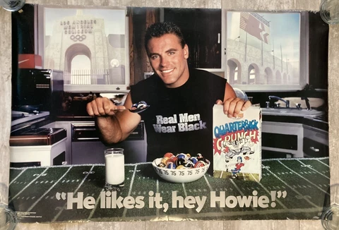 Vintage 1986 Costacos Brothers Howie Long Poster He likes it, Hey Howie 24"x36" Cover