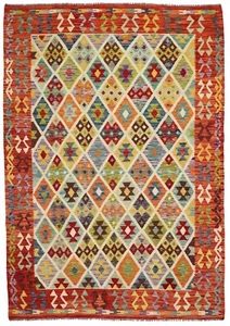 Alfombra tejida a mano Kelim Afghan Hindu Kusch 252 x 176 cm alfombra oriental nueva - Imagen 1 de 7