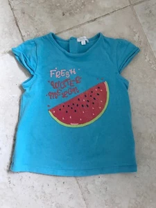 Girls Aqua Blue Melon T’shirt Age 23 Months - Picture 1 of 5