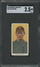 1909 T206 JACK HAYDEN NNO GOOD+ PIEDMONT 350 SGC 2.5 INDIANAPOLIS INDIANS