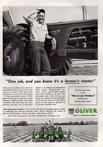 Oliver Super 77 1957 tractor diésel anuncio impreso en color original - Imagen 1 de 1