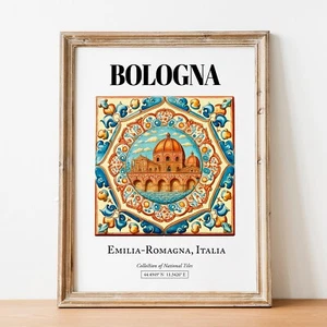Bologna Tile Print | Italian Decorative Tile Pattern Wall Art - Picture 1 of 11