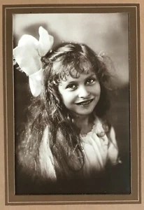 Vintage Mounted Studio Portrait of Smiling Young Girl   Undated, Circa 1920  - Picture 1 of 3