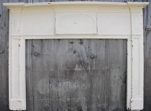 18th Century New England Fireplace Mantel Carved Ovals Large opening - Picture 1 of 6