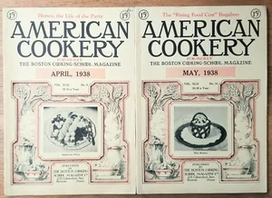 Lot of 2 American Cookery Magazine 1938 Boston Cooking School Vintage - Picture 1 of 1
