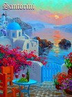 Santorini Greece Greek Isles By Mikki Senkarik Travel Art Poster Print