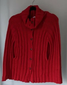 WITCHERY SIZE M RED PONCHO WITH FRONT SLITS FOR ARMS ALPACA BLEND GORGEOUS - Picture 1 of 8