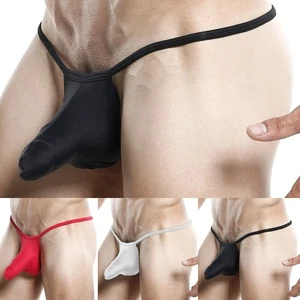Men Sexy Low Rise Briefs G-String Thong Stretchy T-Back Mini Bikini JJ Underwear - Picture 1 of 15