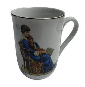 Vintage 1982 Norman Rockwell Museum Collection "Bedtime" Coffee Cups Mug - Picture 1 of 5