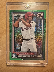 2024 1st Bowman Chrome YOHANDY MORALES Green Shimmer /99 SP Nationals - Picture 1 of 3
